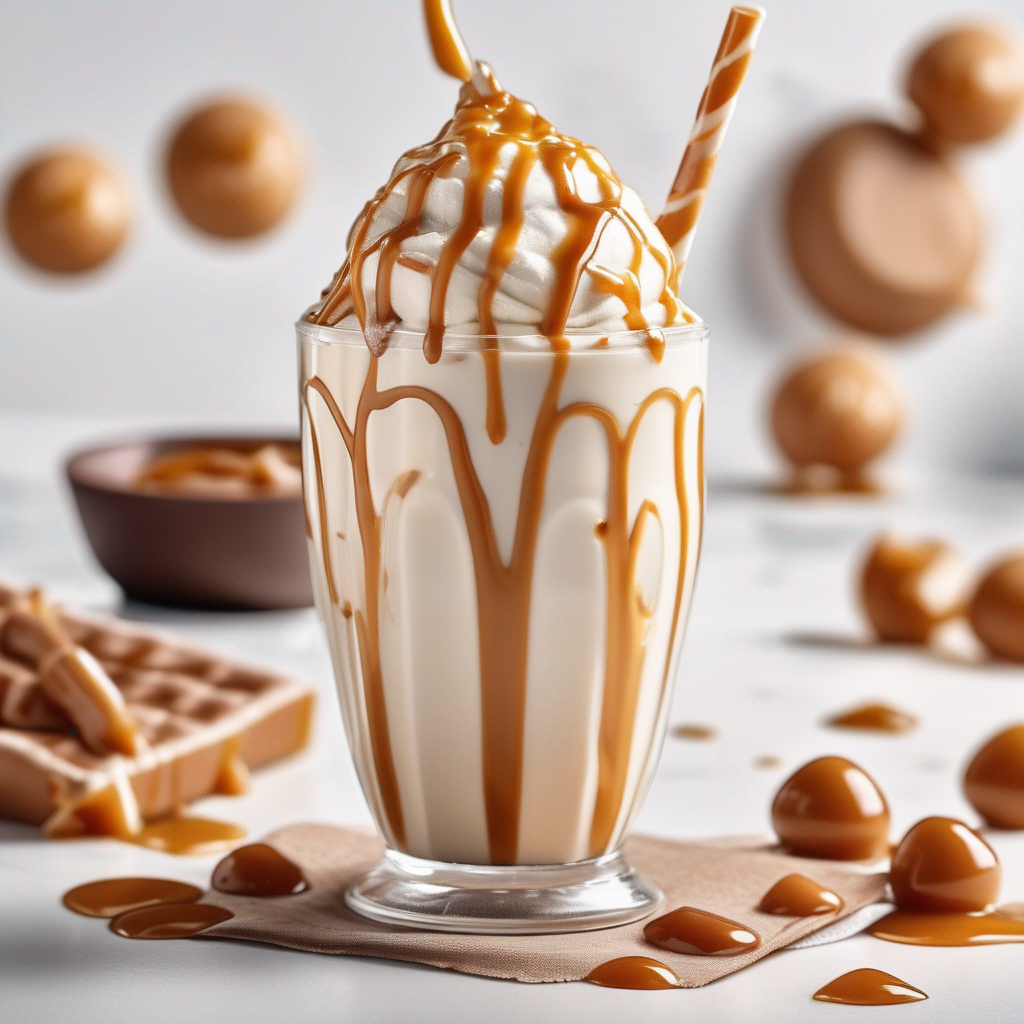 Creamy Milkshake with Caramel Drizzle