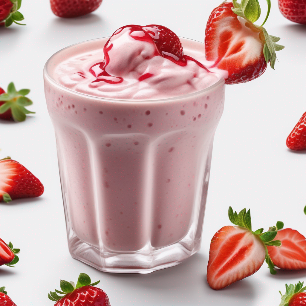 Creamy Milkshake with Strawberry Syrup