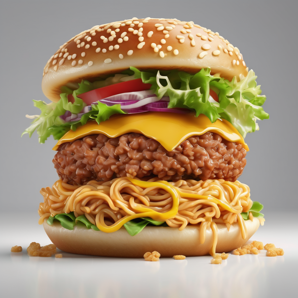 Processed Instant Ramen Burger